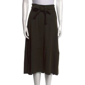 Vince Olive Green Wool Blend Midi Skirt